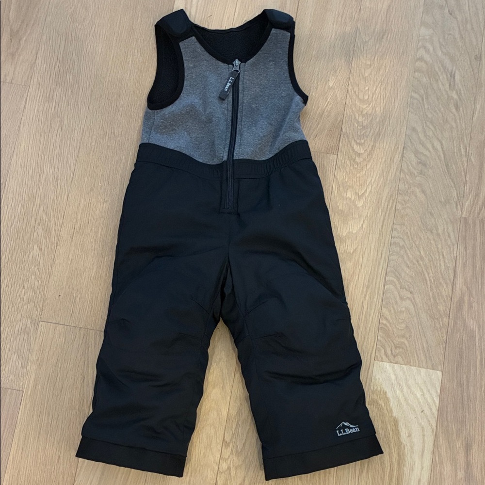 L.L. Bean Kids' Black and Gray Snow Bib